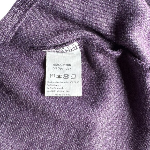 PattyBoutik Womens Tunic Pullover Purple Asymmetrical Hem Lacing Tie Size Small - Picture 3 of 7